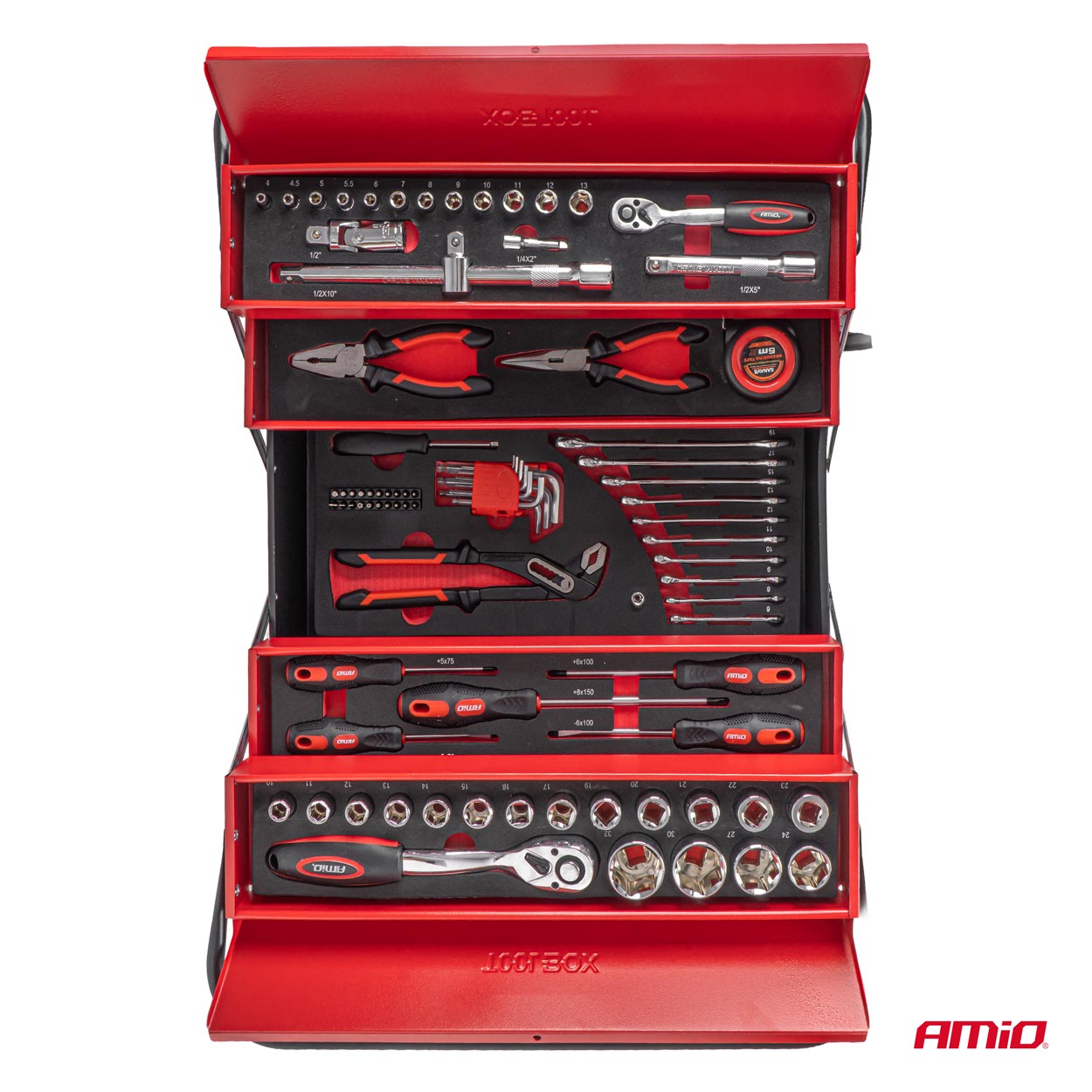Cliquet 1/4 pouce et outils dans un coffret 86 pièces