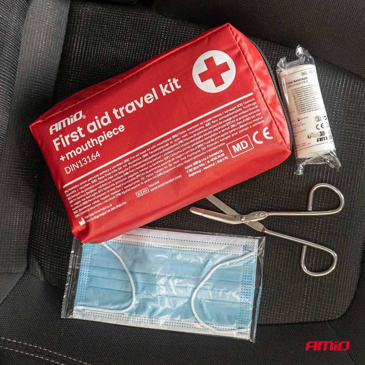 Trousse de premiers secours complète avec contenu et étui de transport compact