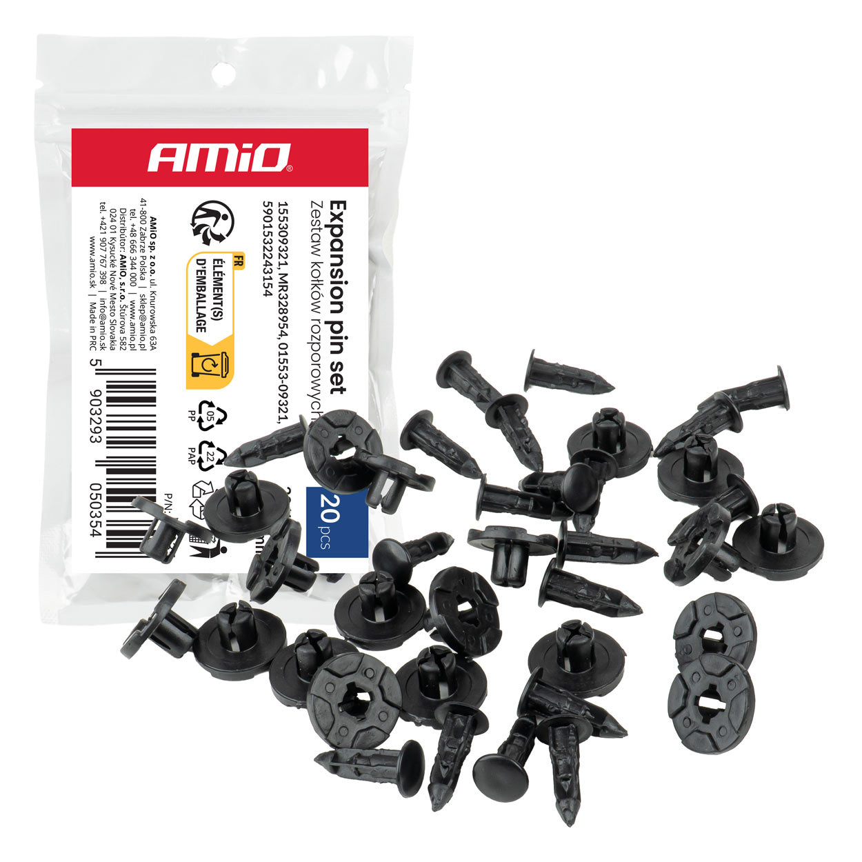 Lot de 20 clips d’expansion pour composants automobiles