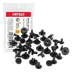 Lot de 20 clips d’expansion en plastique, 10 mm de long et 6,5 mm de diamètre
