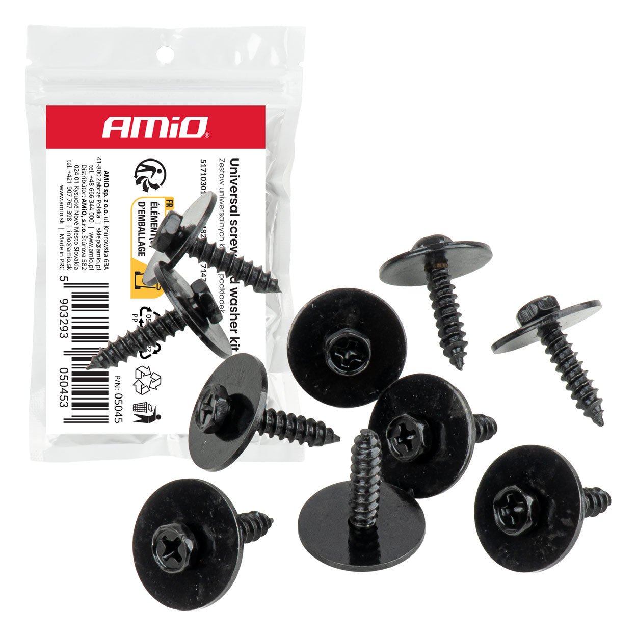 Kit universel de vis et rondelles de fixation avec 10 jeux
