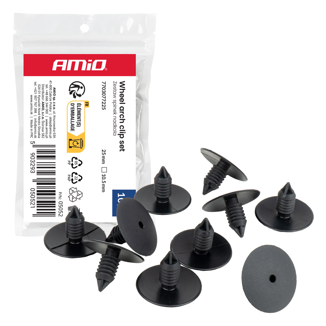 Kit de clips de passage de roue pour la fixation des éléments en plastique