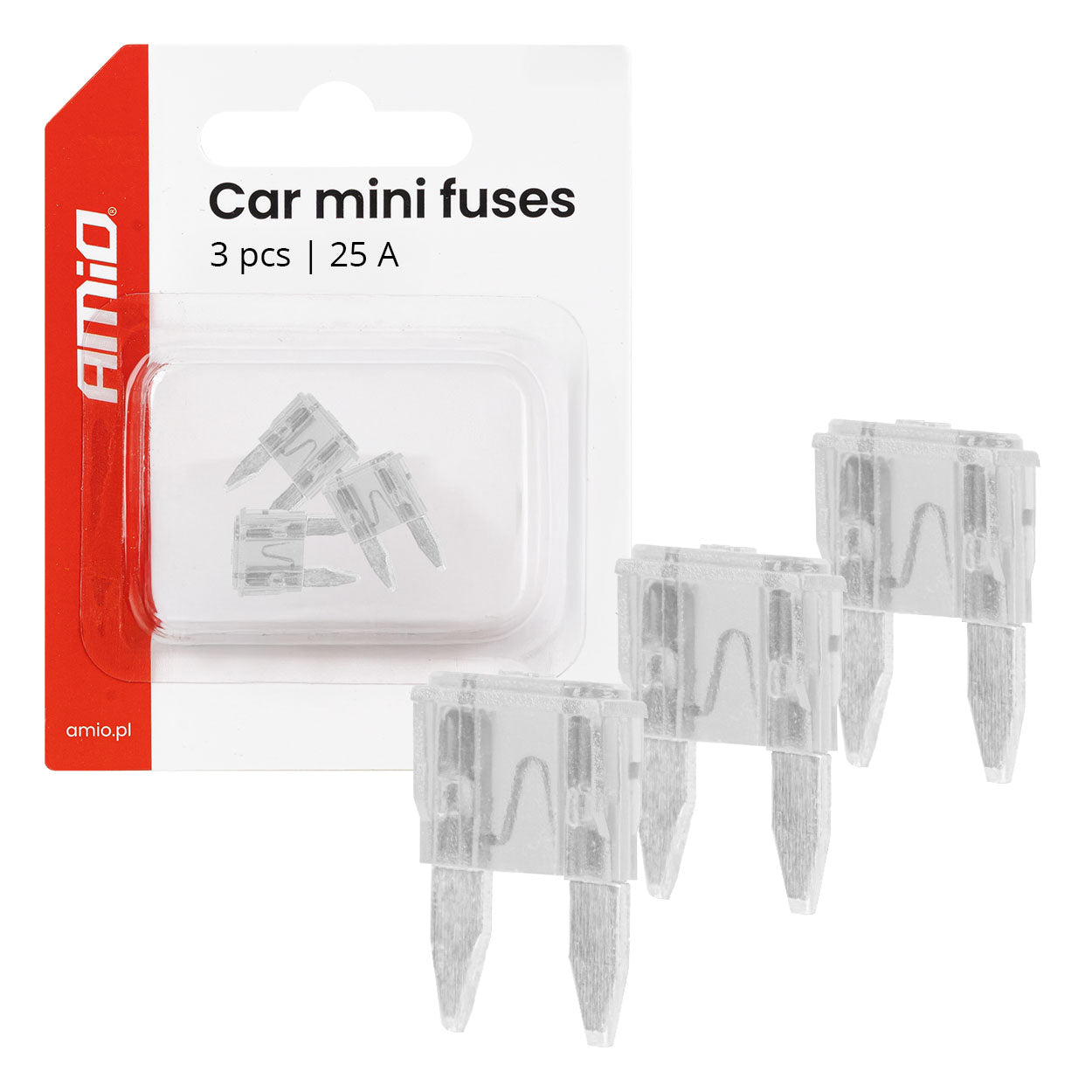 Fusibles automobiles MINI 25A en lot de 3.