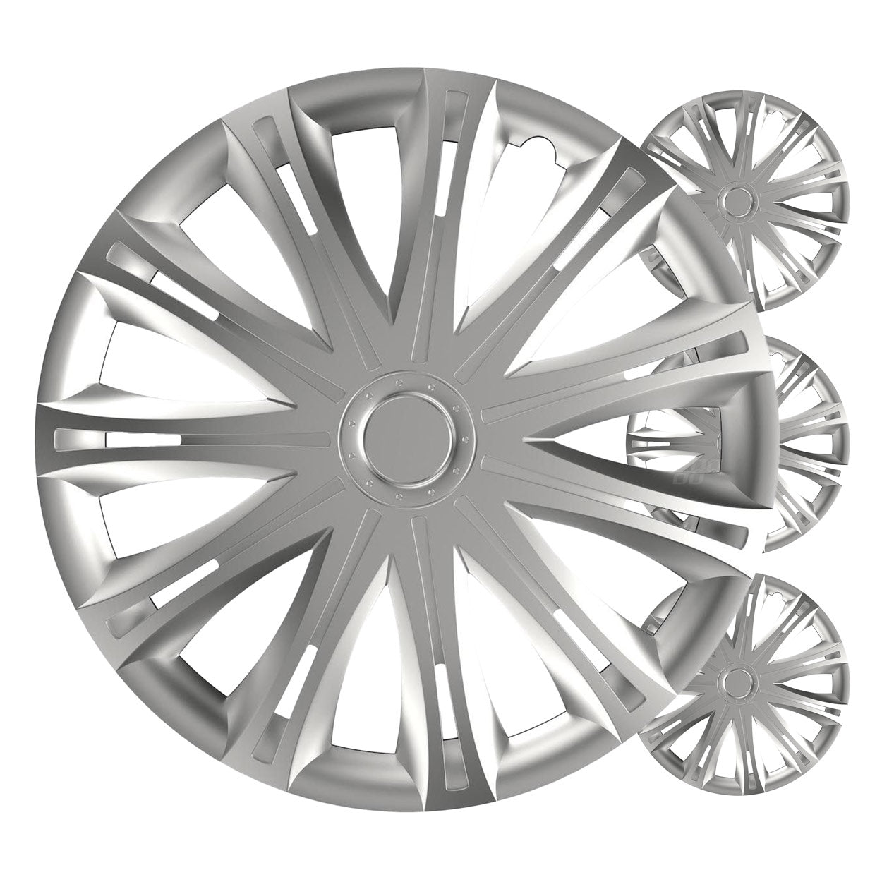 Enjoliveurs Versaco Spark 13 pouces argent et noir, lot de 4