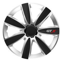 Enjoliveur de roue Versaco GTX en carbone noir et argent 14 pouces