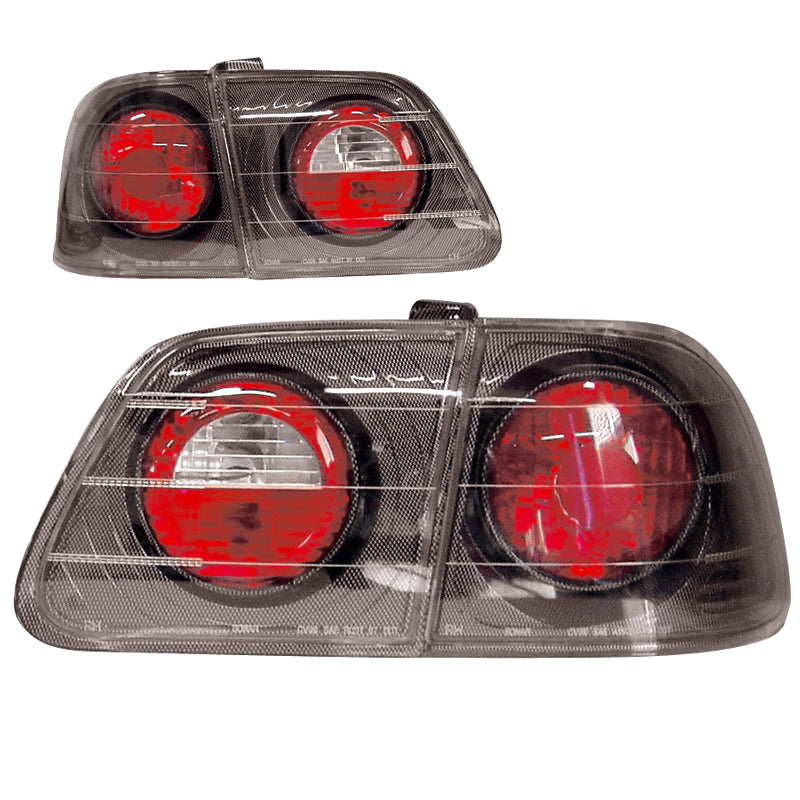 Feux arrière noir/carbone pour Civic 4D 1999