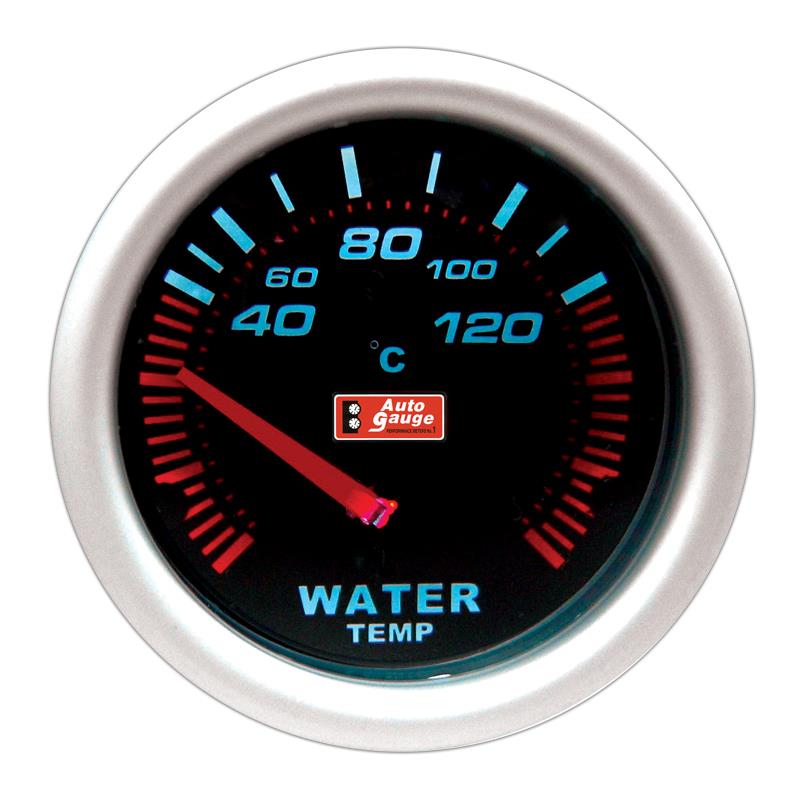 Jauge de température d’eau noire 5,8 cm Auto Gauge