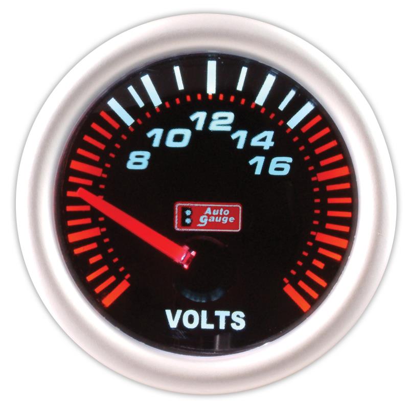 Voltmètre noir 2 pouces Auto Gauge