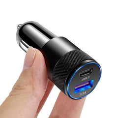 Chargeur de voiture avec USB-A et USB-C 
