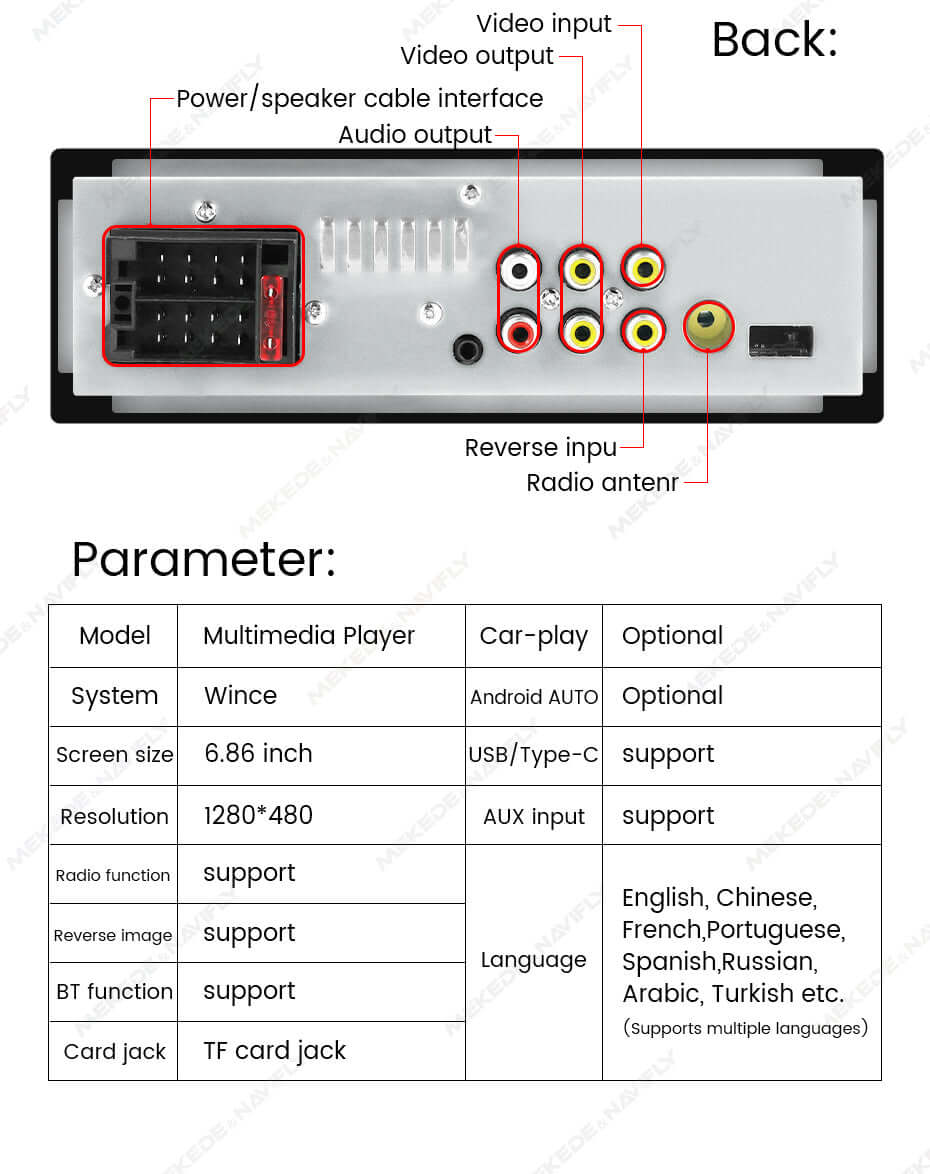 Universel - autoradio 1-DIN 6,86" avec Apple CarPlay et Android Auto – Carmediaeurope.com