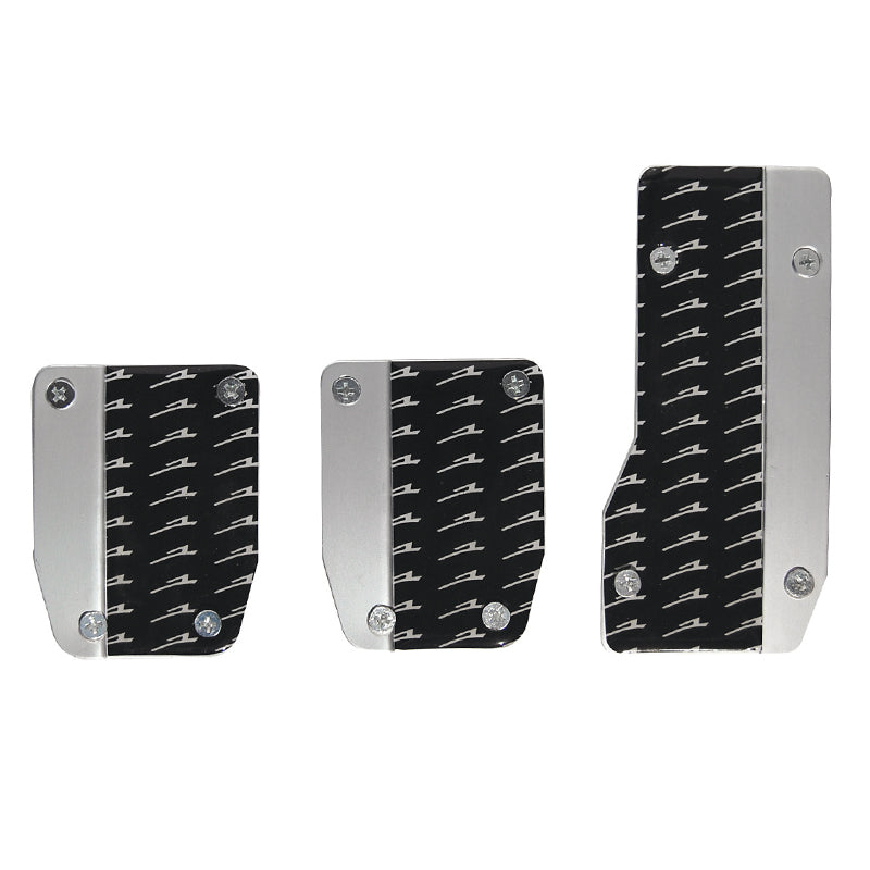 Jeu de pédales 3 pièces avec surface antidérapante argent/noir