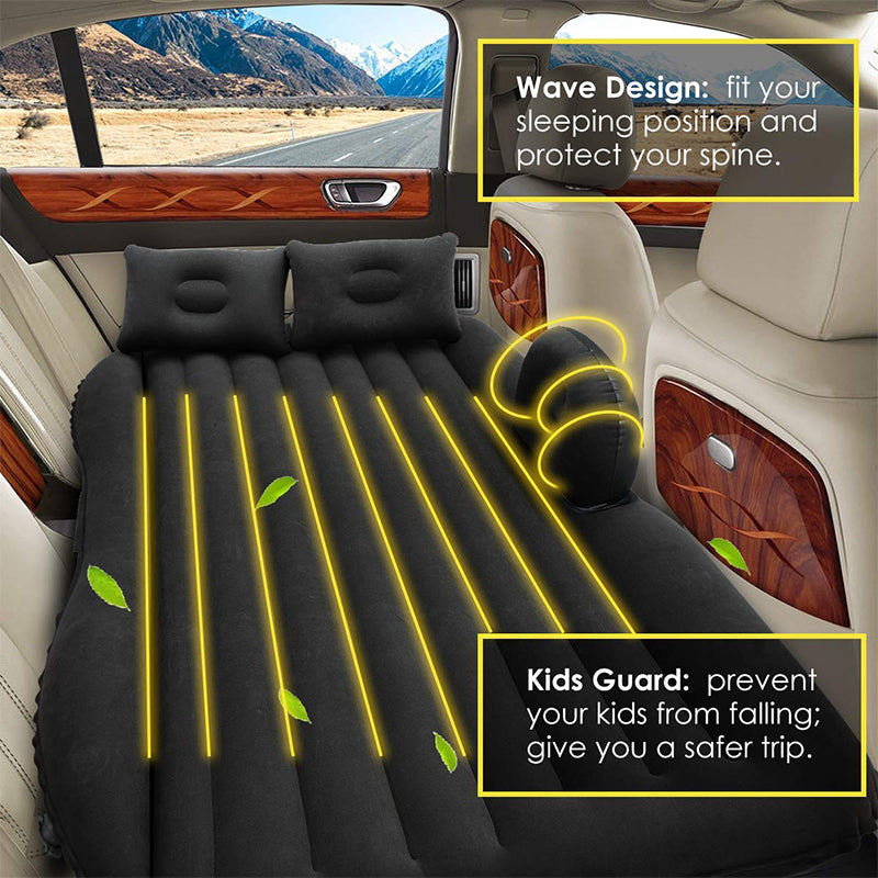 Matelas gonflable de voiture pour banquette arrière avec pompe à air 12V