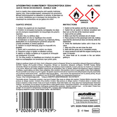 Désinfection de climatisation et éliminateur d’odeurs parfum chewing-gum 220 ml