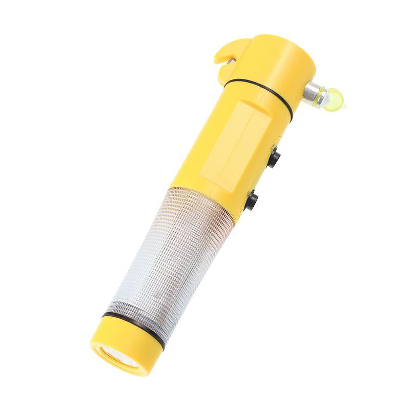 Lampe de secours LED avec feu d’avertissement, coupe-ceinture et brise-vitre