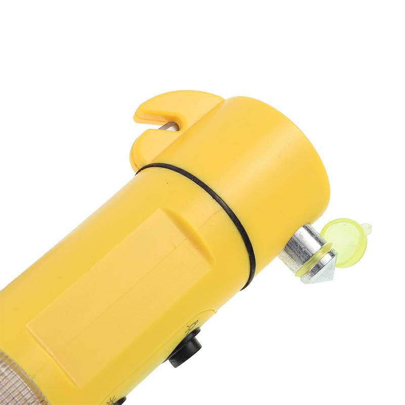 Lampe de secours LED avec feu d’avertissement, coupe-ceinture et brise-vitre