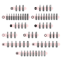 Image du jeu de 220 embouts et douilles avec différents embouts en plusieurs tailles.