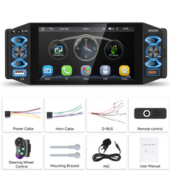 1 DIN écran tactile 5" avec Apple CarPlay et Android Auto sans fil 