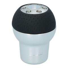 Pommeau de levier de vitesse Carpoint en aluminium et cuir noir, rond 