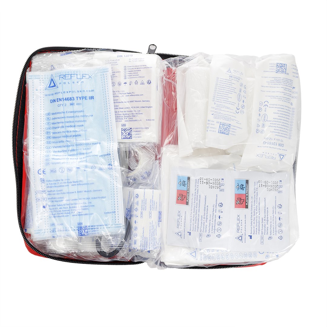 Trousse de premiers secours DIN 13164 avec embout buccal