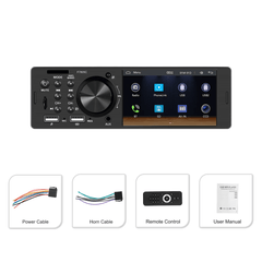 Universel - autoradio 1-DIN 4" avec Apple CarPlay et Android Auto (filaire), écran 4" et accessoires.