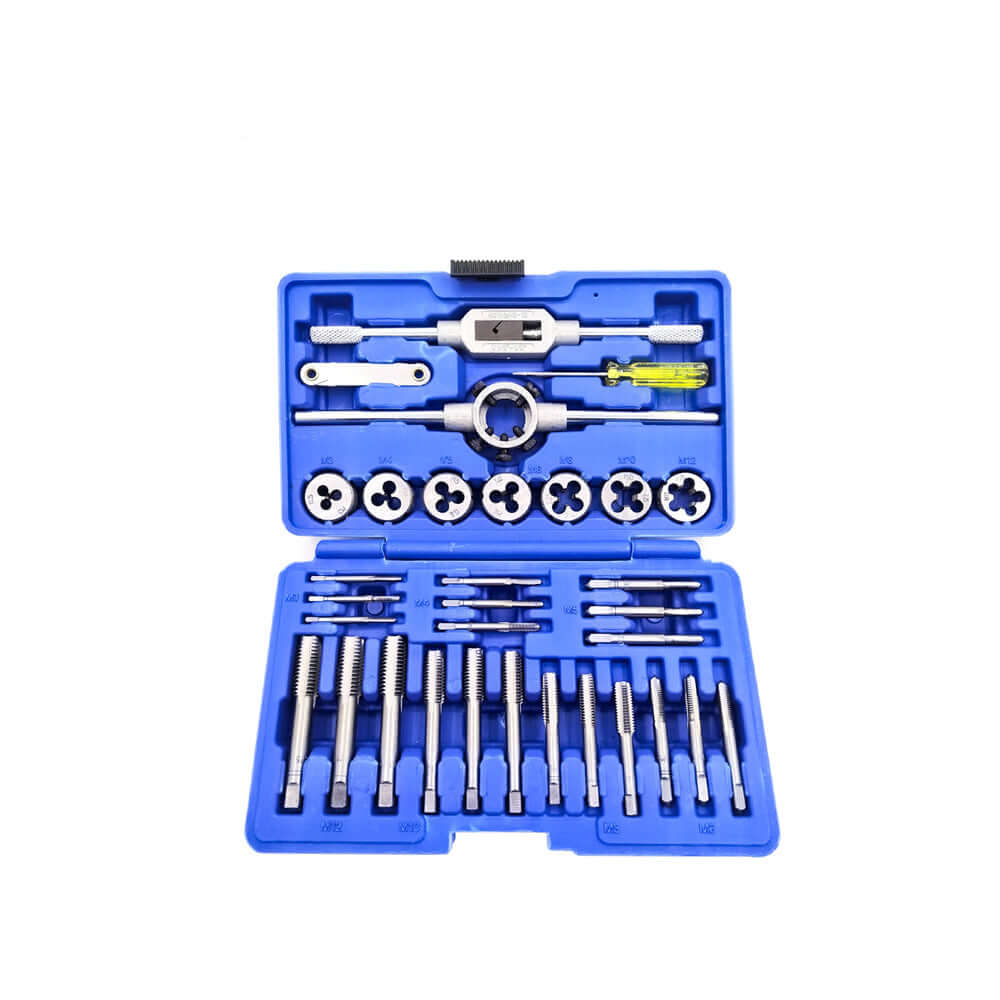 Jeu de tarauds et filières 32 pièces M3-M12 dans un coffret de rangement pratique 