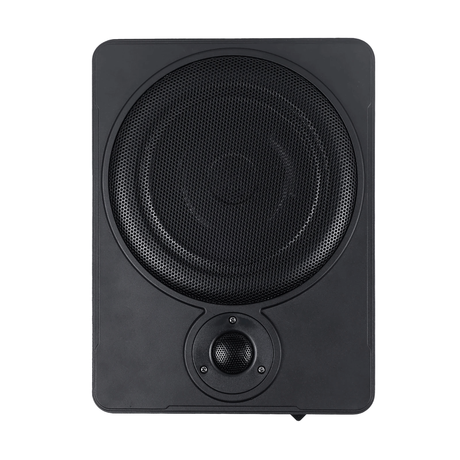 10” slim aktiv subwoofer til bil – 600W under sædet, billede af slank aktiv subwoofer til billyd.