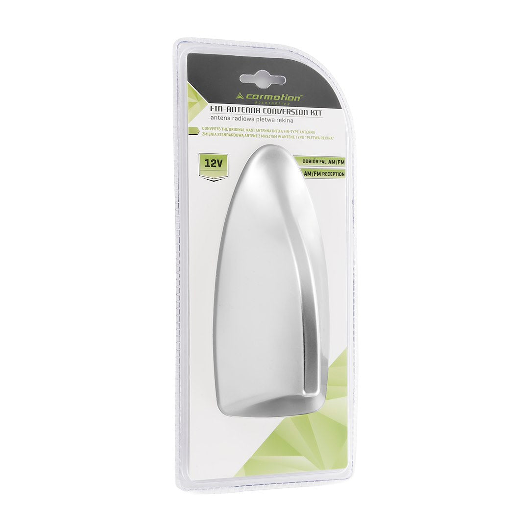 Antenne radio voiture type aileron de requin en argent