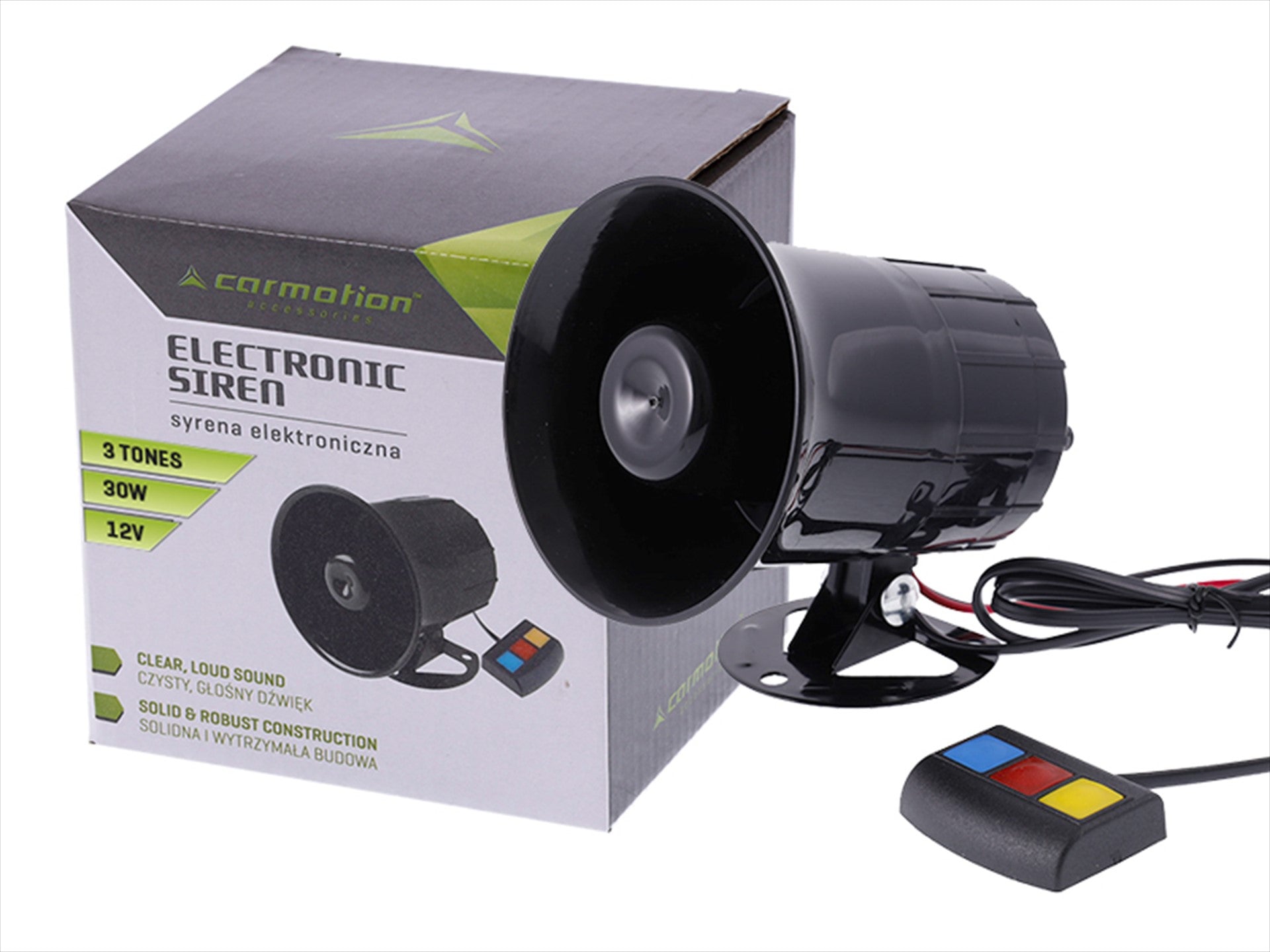 Sirène 3 tons CARMOTION pour système 12V