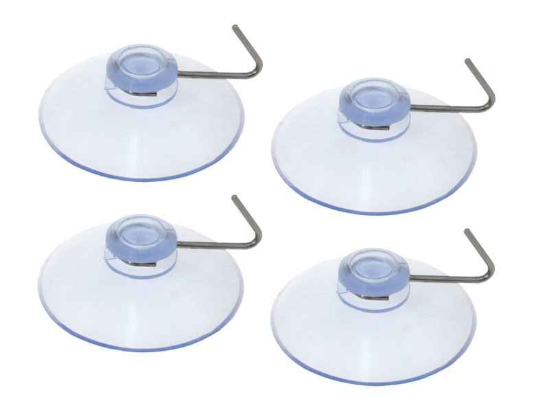Ventouses transparentes avec crochets métalliques 40 mm, lot de 4