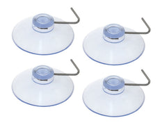 Ventouses transparentes avec crochets métalliques 40 mm, lot de 4