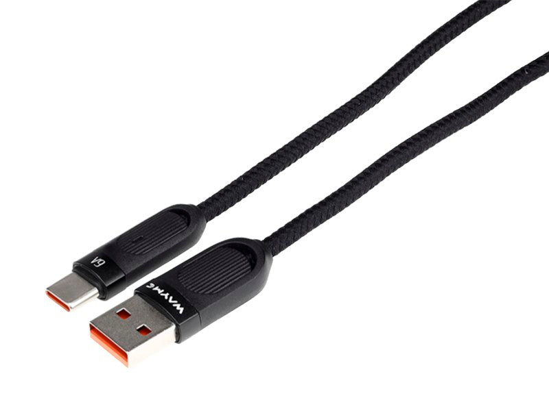 Câble USB vers USB-C avec gaine tressée en microfibre et forme spiralée