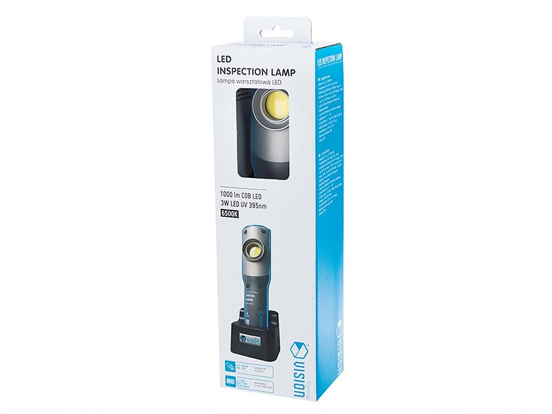 Lampe d’atelier avec LED COB 10W, aimant et crochet pivotant