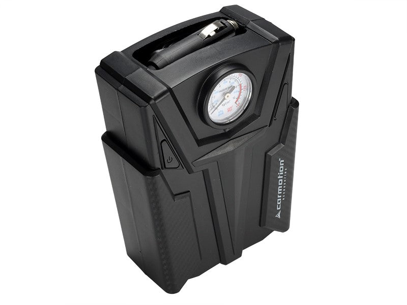 Compresseur d’air CARMOTION 12V avec manomètre de pression analogique et adaptateurs