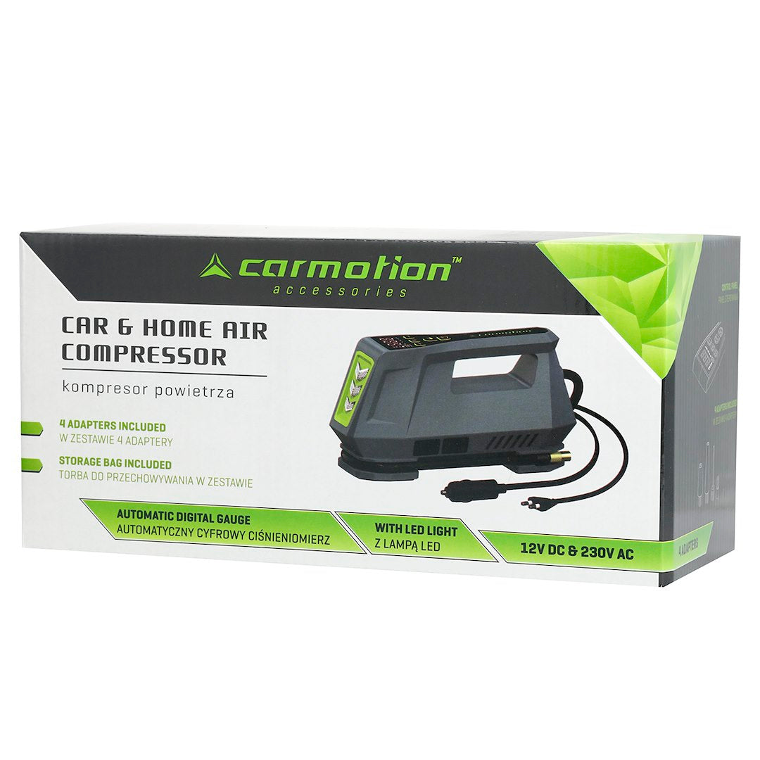 Compresseur d’air CARMOTION avec mesure digitale de la pression et éclairage LED