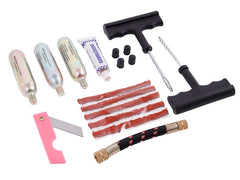 Kit de réparation de pneus tubeless avec CO2 et 17 pièces