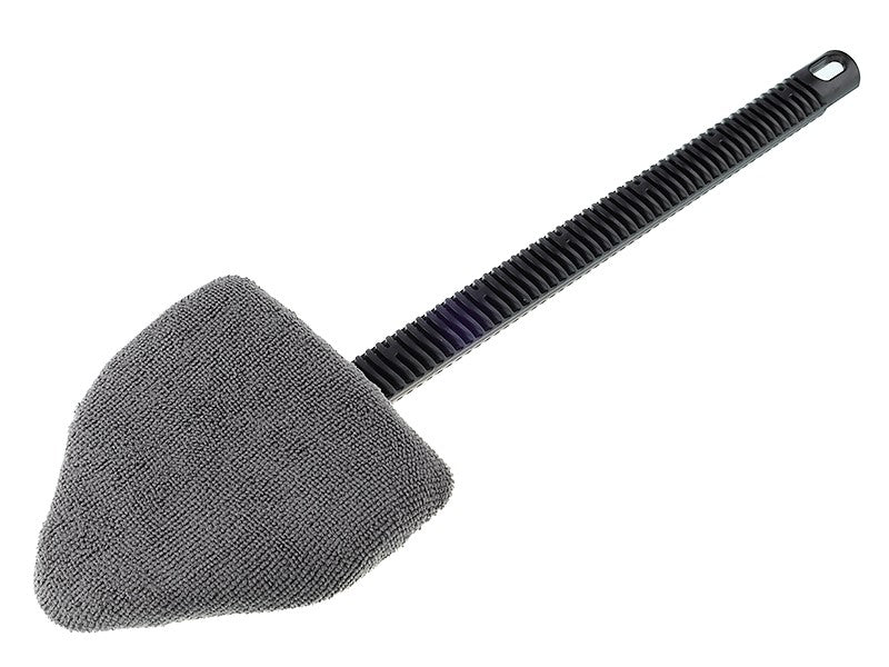 Nettoyeur de vitres en microfibre avec tête triangulaire et manche de 38 cm
