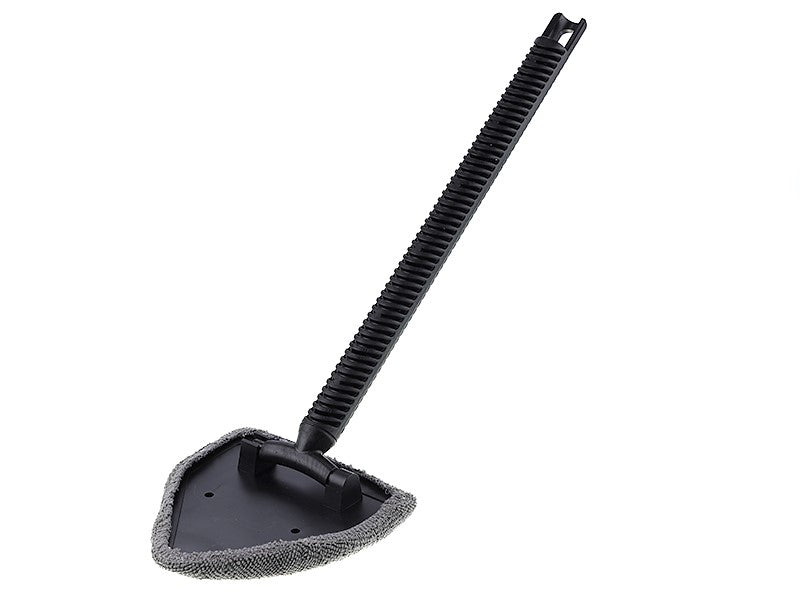 Nettoyeur de vitres avec tête triangulaire mobile en microfibre