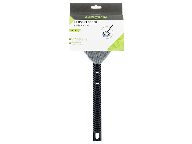 Nettoyeur de vitres CARMOTION avec éponge, microfibre et manche de 38 cm