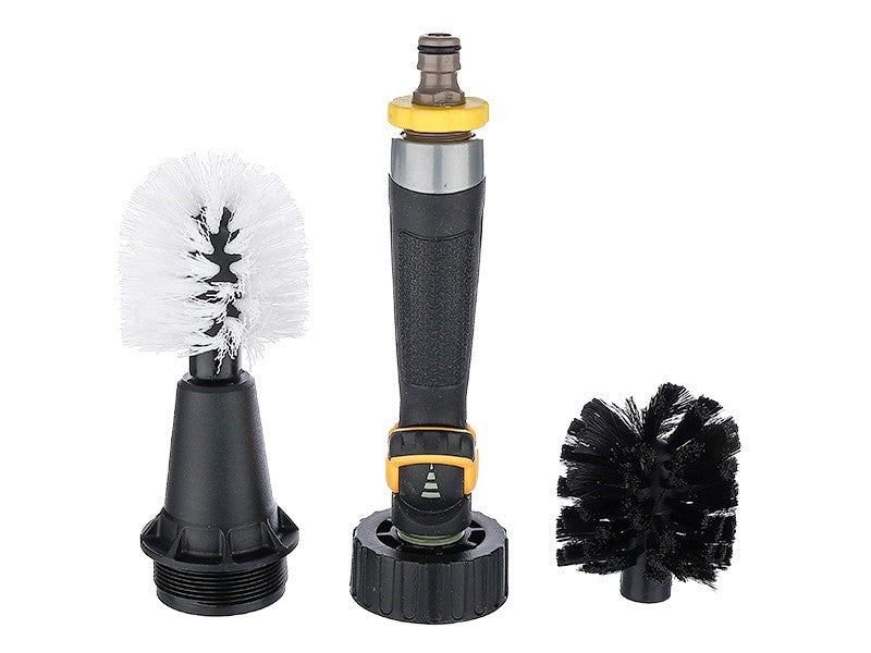 Brosse de lavage pour tuyau d’arrosage, entraînée par la pression de l’eau