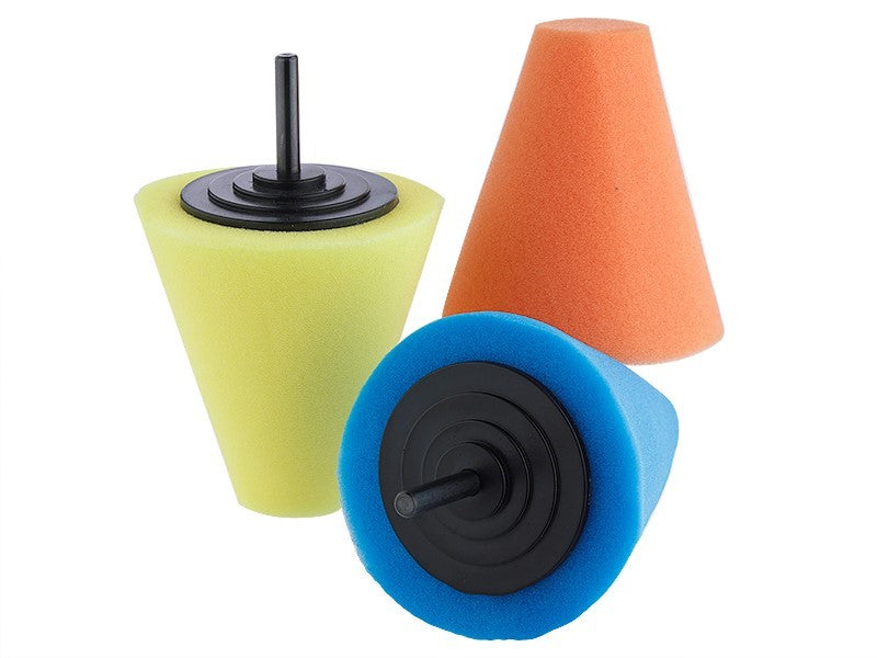 Cônes de polissage 3 pièces avec adaptateur M6, forme conique tronquée