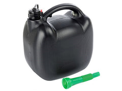 Jerrycan en plastique 10 l ovale noire avec bouchon