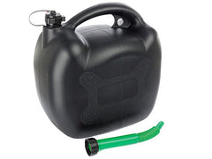Jerrican d’essence ovale noir 20L en plastique avec entonnoir