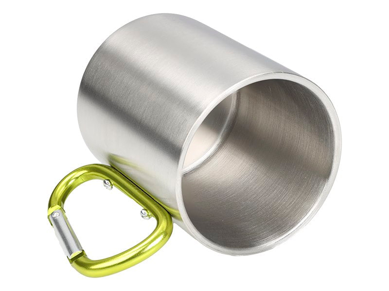 Mug en acier inoxydable avec poignée mousqueton