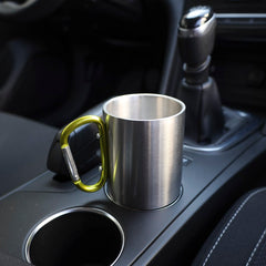 Mug en acier 300 ml avec mousqueton intégré à la poignée