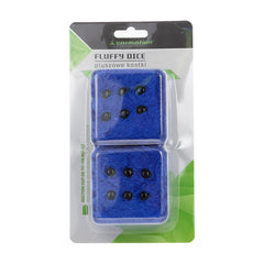 Dés en peluche bleus pour voiture avec corde de suspension