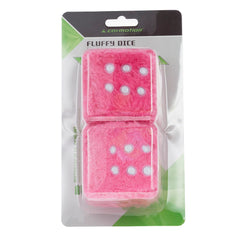 Dés en peluche roses pour voiture avec cordelette de suspension