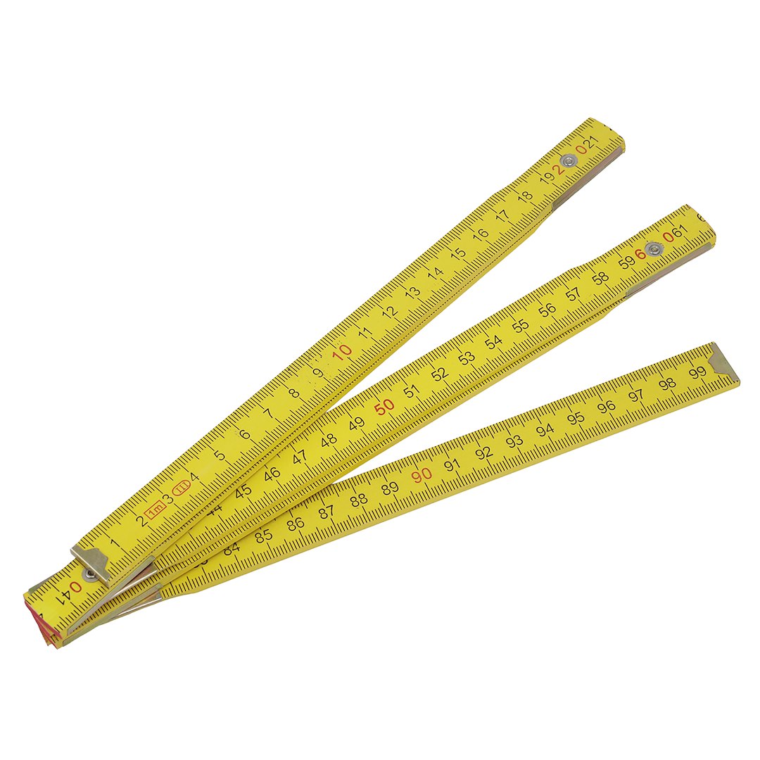 Mètre pliant en bois 1 m avec articulations renforcées