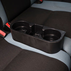 Organisateur de voiture avec deux porte-gobelets ronds et compartiments centraux pour petits objets