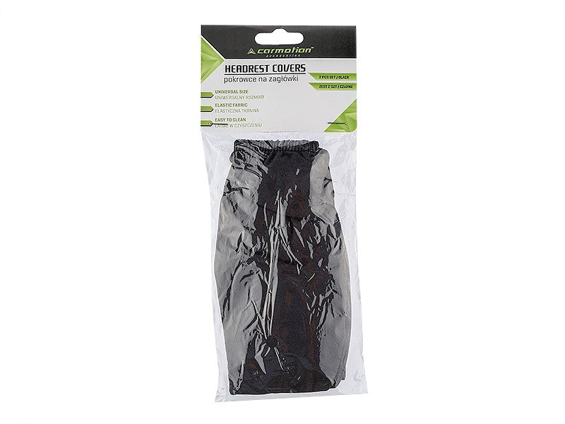 Housses d’appuie-tête noires, lot de 2 par CARMOTION