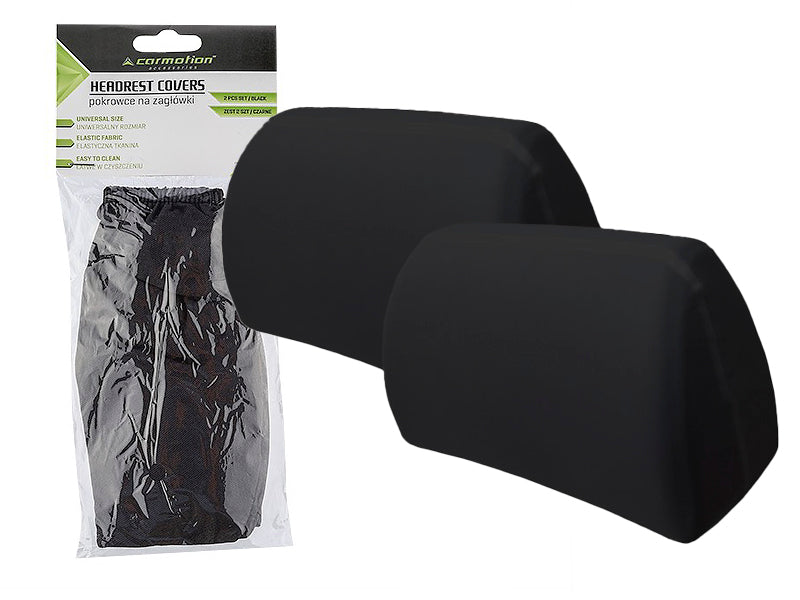 Housses d’appuie-tête CARMOTION noires, lot de 2